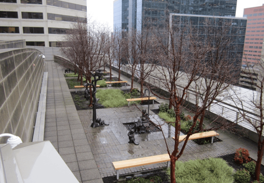 Welcoming Rooftop Courthouse Plaza