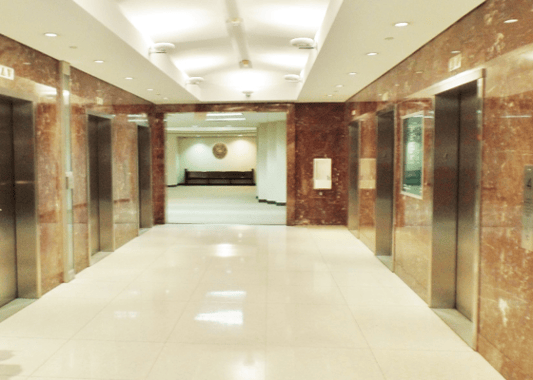 Courthouse lobby elevators