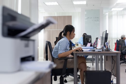 Employee working at desk