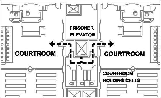 courtroom holding cells diagram