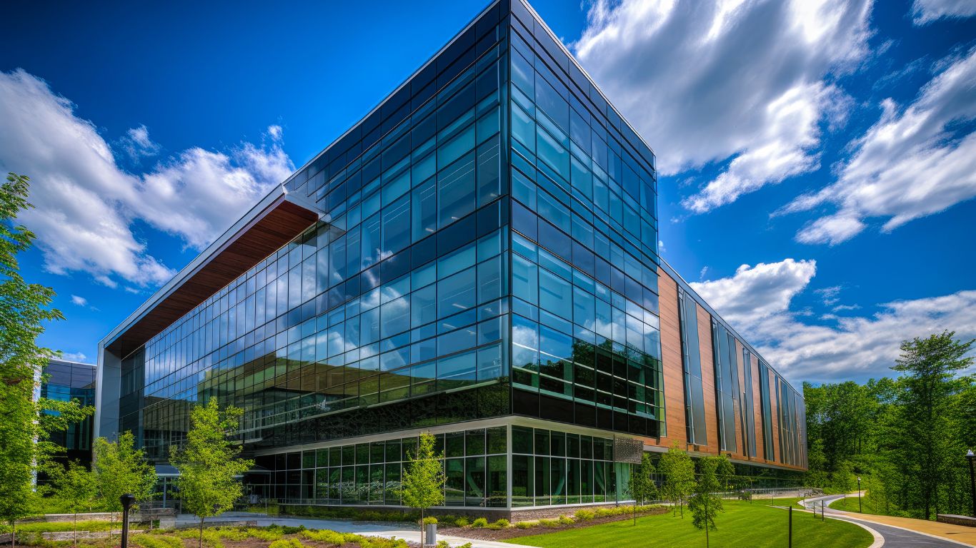 Large glass office building 