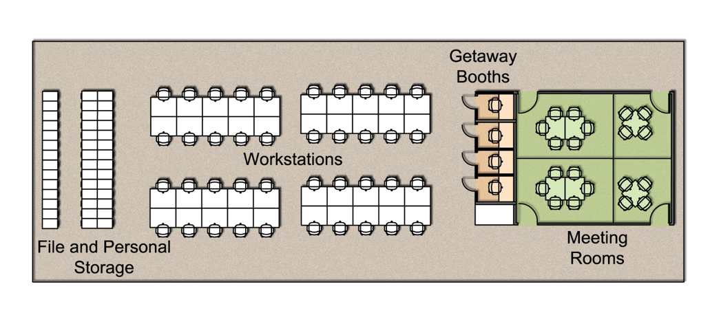 dense office layout